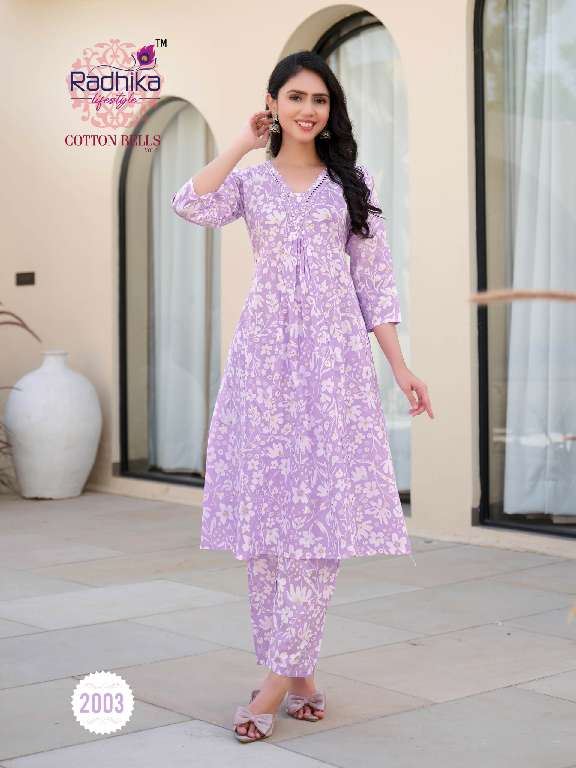 cotton bells vol 2 by radhika lifestyle cotton fully stitch plus size casual kurti with Pant