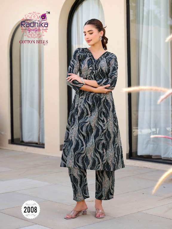 cotton bells vol 2 by radhika lifestyle cotton fully stitch plus size casual kurti with Pant