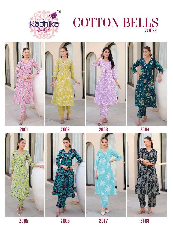 cotton bells vol 2 by radhika lifestyle cotton fully stitch plus size casual kurti with Pant