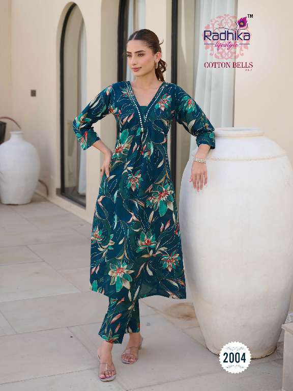 cotton bells vol 2 by radhika lifestyle cotton fully stitch plus size casual kurti with Pant
