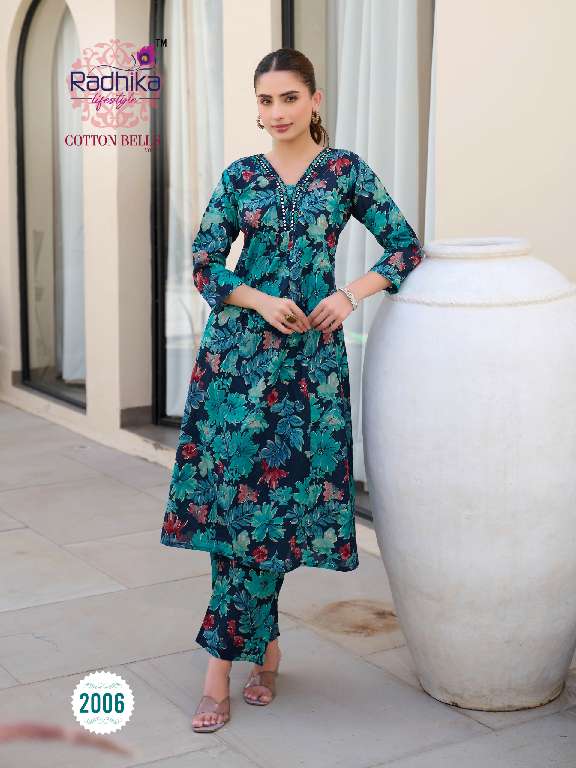 cotton bells vol 2 by radhika lifestyle cotton fully stitch plus size casual kurti with Pant