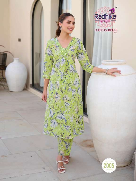 cotton bells vol 2 by radhika lifestyle cotton fully stitch plus size casual kurti with Pant