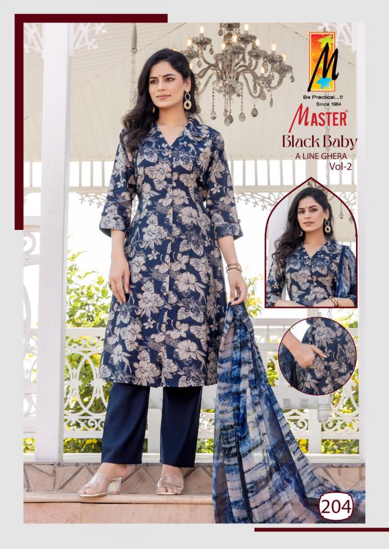MASTER BLACK BABY VOL 2 A LINE GHERA VERTICAN FULL STITCH CLASSIC SALWAR KAMEEZ