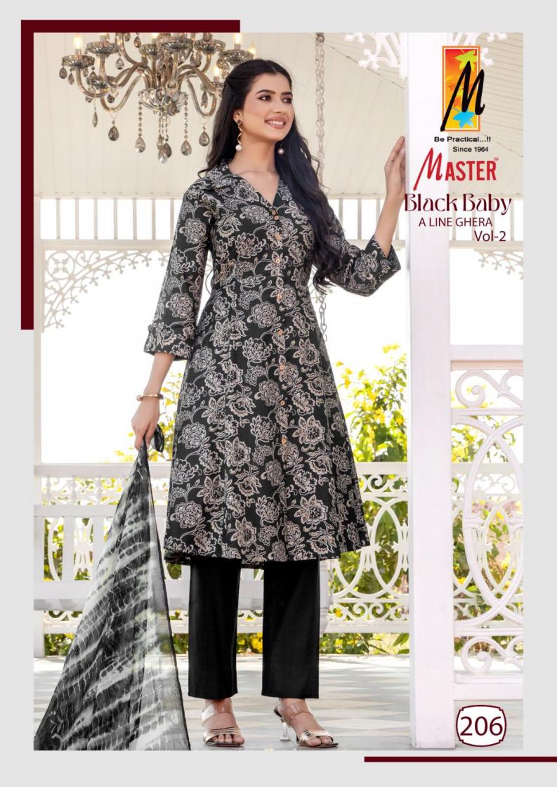 MASTER BLACK BABY VOL 2 A LINE GHERA VERTICAN FULL STITCH CLASSIC SALWAR KAMEEZ