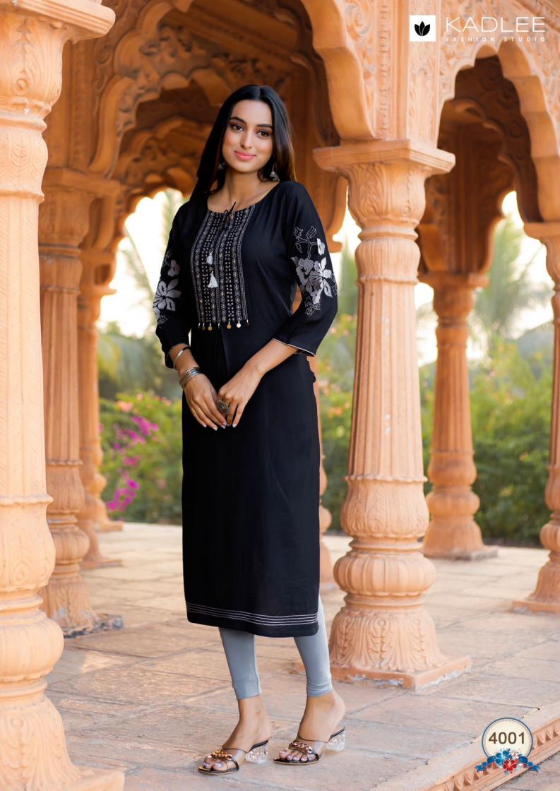 KADLEE LAUNCH LADLEE RAYON HAND WORKED BEAUTIFUL KURTI