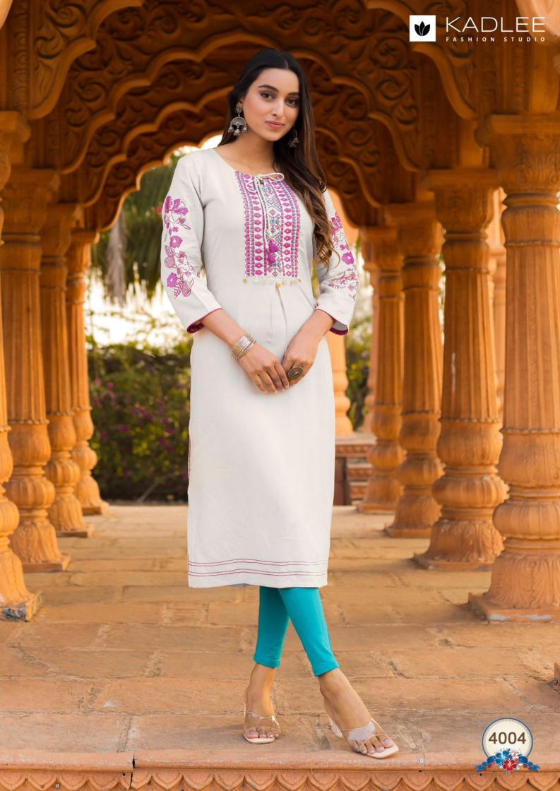 KADLEE LAUNCH LADLEE RAYON HAND WORKED BEAUTIFUL KURTI