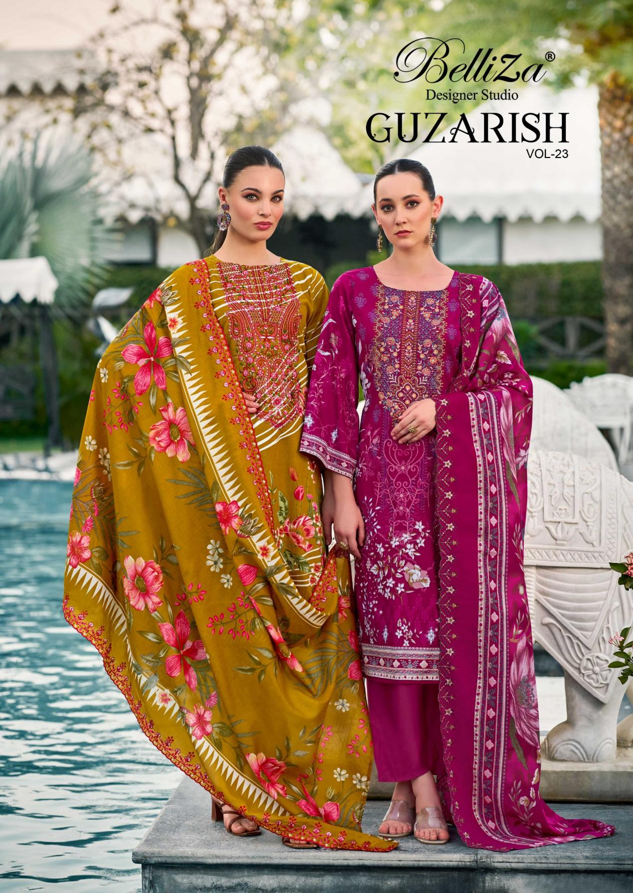 BELLIZA DESIGNER STUDIO PRESENT GUZARISH VOL 23 COTTON UNSTITCH DRESS MATERIAL ONLINE