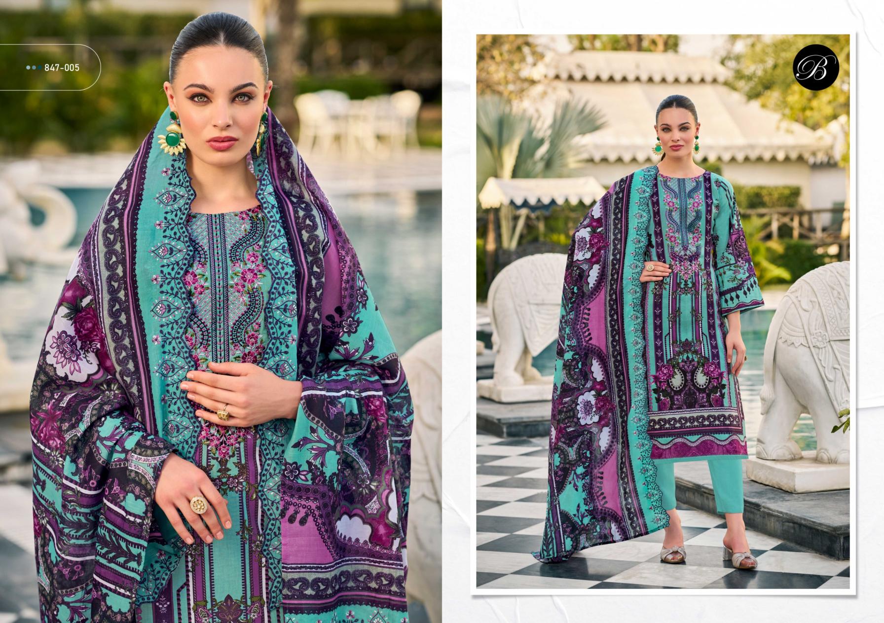 BELLIZA DESIGNER STUDIO PRESENT GUZARISH VOL 23 COTTON UNSTITCH DRESS MATERIAL ONLINE