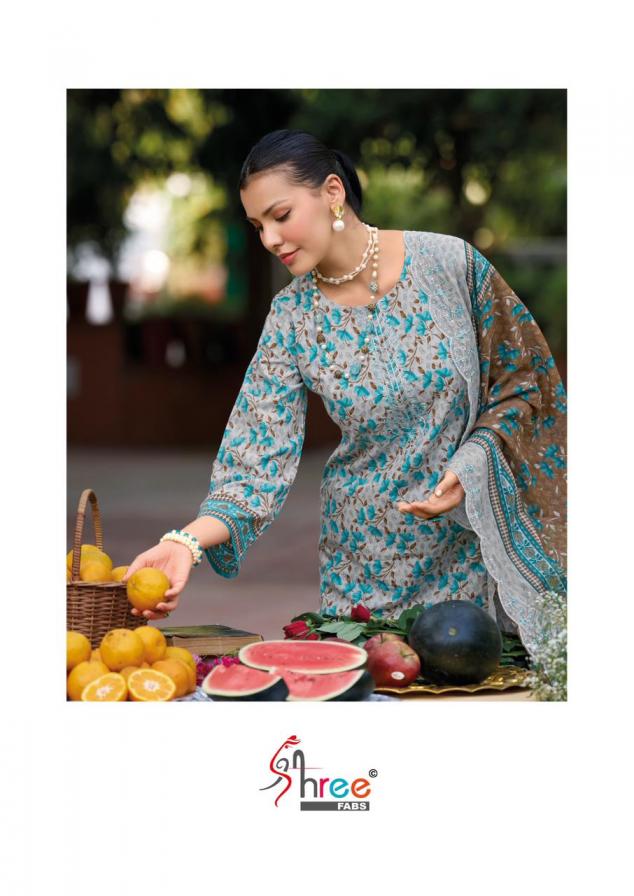 SHREE FABS LAUCH BIN SAEED LAWN COLLECTION VOL 21 COTTON FANCY DESIGN UNSTITCH SUIT
