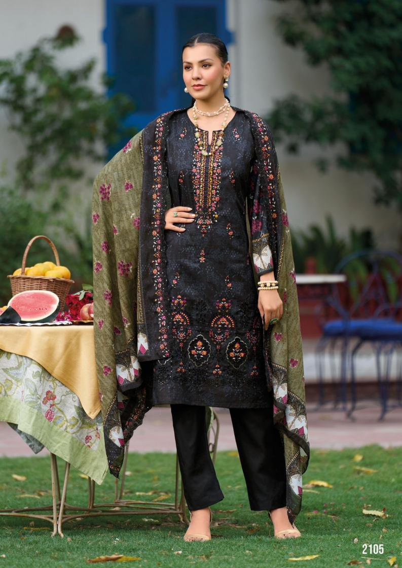 SHREE FABS LAUCH BIN SAEED LAWN COLLECTION VOL 21 COTTON FANCY DESIGN UNSTITCH SUIT