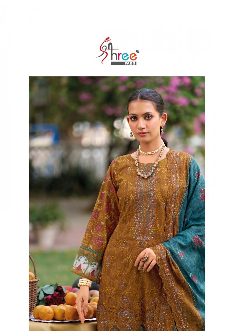 SHREE FABS LAUCH BIN SAEED LAWN COLLECTION VOL 21 COTTON FANCY DESIGN UNSTITCH SUIT