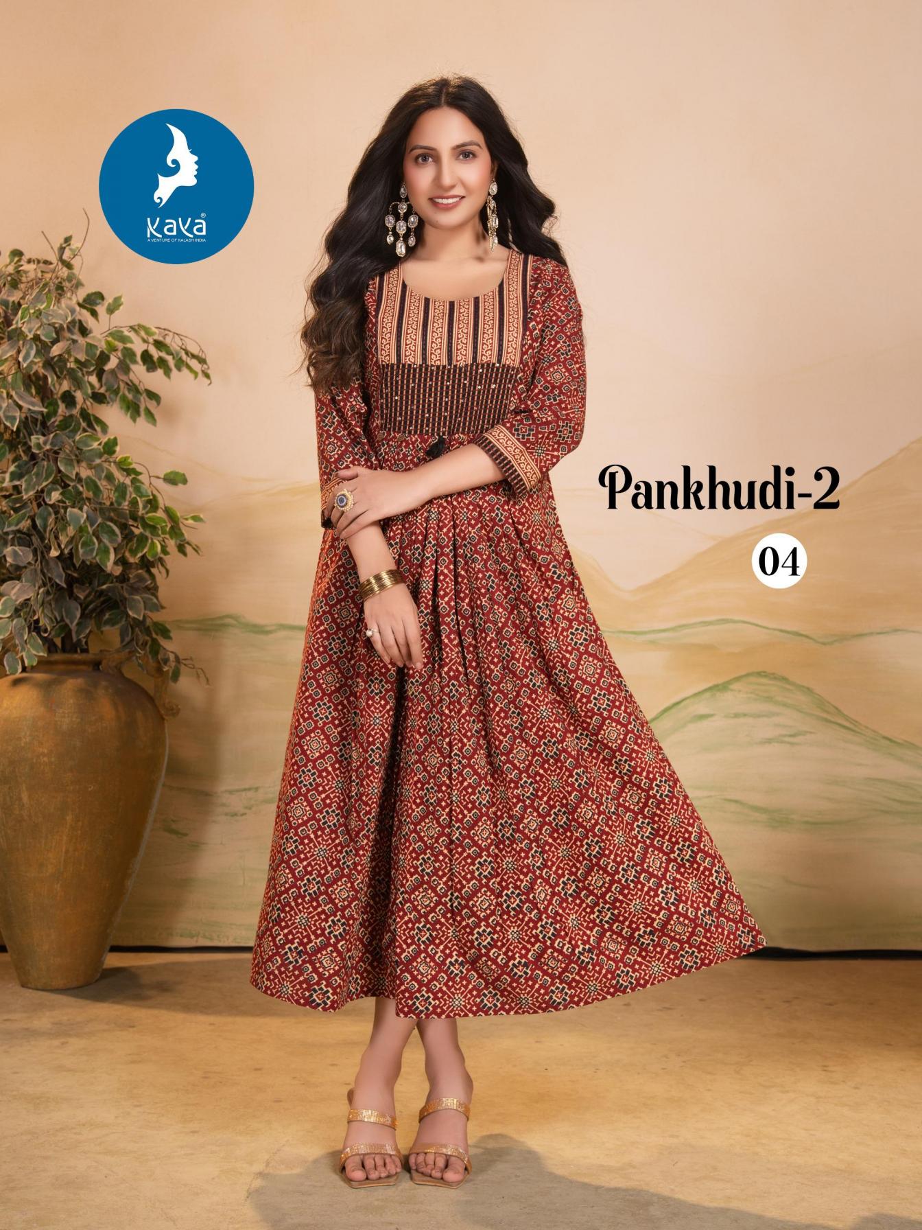 PANKHUDI VOL 2 BY KAYA COTTON READYMADE STYLISH LOOK LONG KURTIS