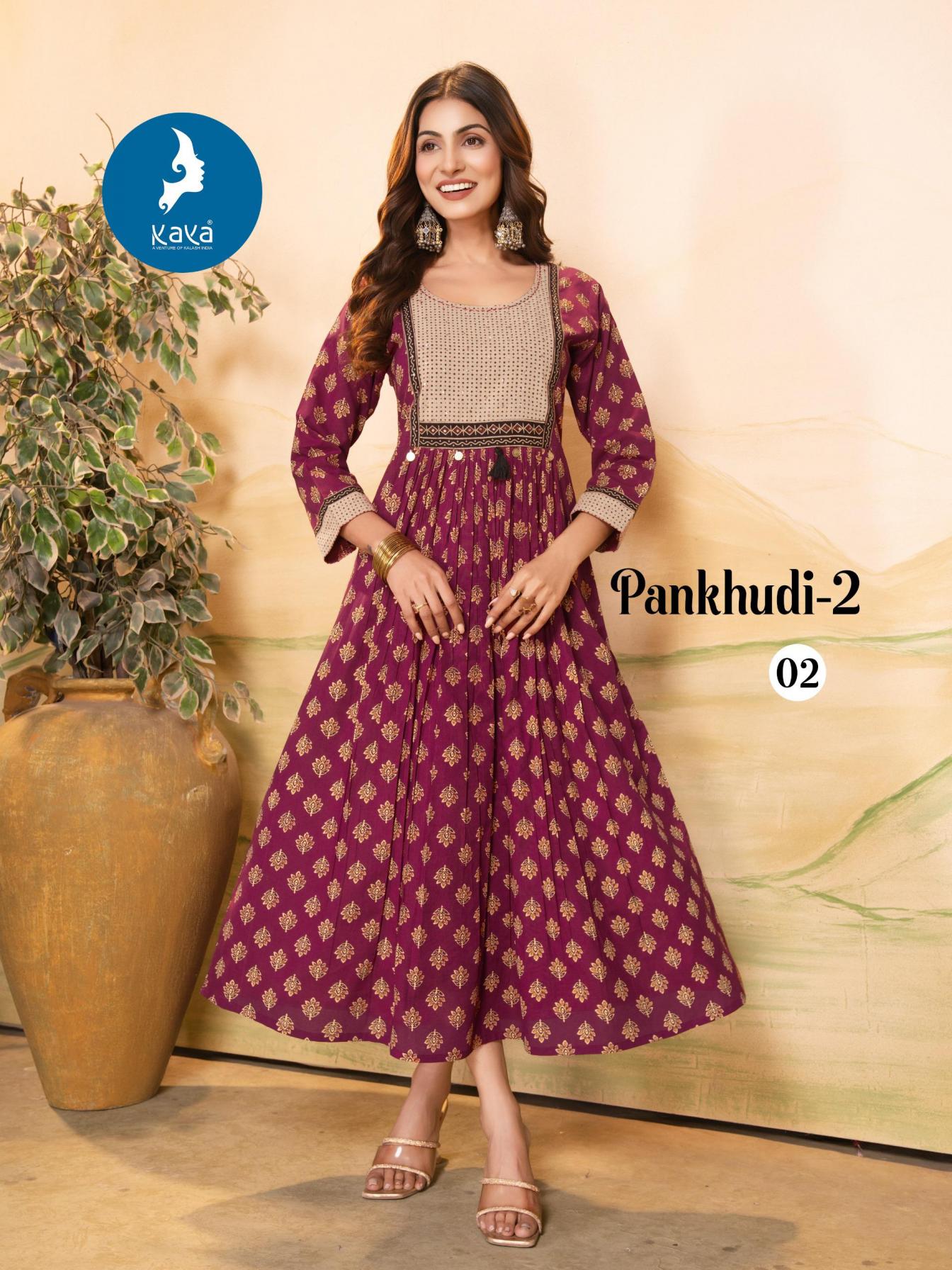PANKHUDI VOL 2 BY KAYA COTTON READYMADE STYLISH LOOK LONG KURTIS