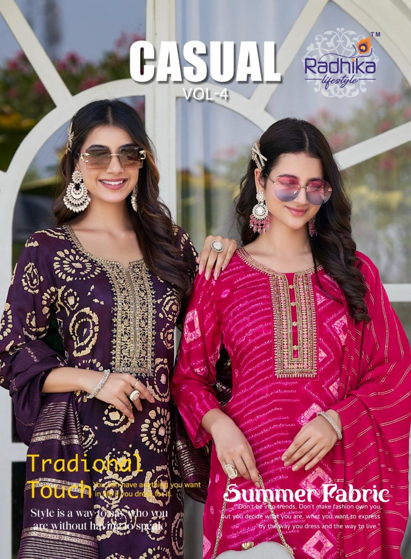 RADHIKA LIFESTYLE PRESENT CASUAL VOL 4 RAYON AFFORDABLE PLUS SIZE 3 PIECE SUIT