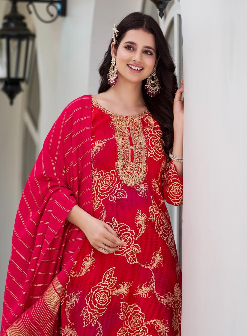 RADHIKA LIFESTYLE PRESENT CASUAL VOL 4 RAYON AFFORDABLE PLUS SIZE 3 PIECE SUIT