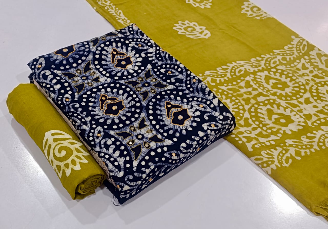 JJ PEHNAWA VOL-1 WHOLESALE RAYON TOP WITH NECK BLOCK WAX BATIK PRINT FANCY DRESS MATERIAL