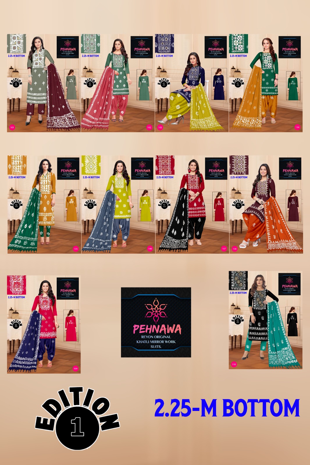 JJ PEHNAWA VOL-1 WHOLESALE RAYON TOP WITH NECK BLOCK WAX BATIK PRINT FANCY DRESS MATERIAL