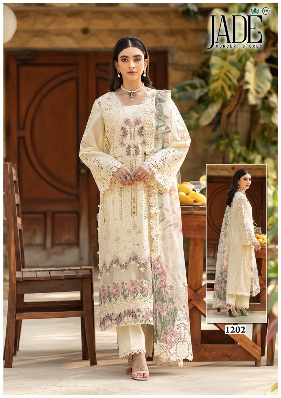 Jade Bin Saeed Vol-12 Wholesale Heavy Cotton Luxury Collection Dress Material