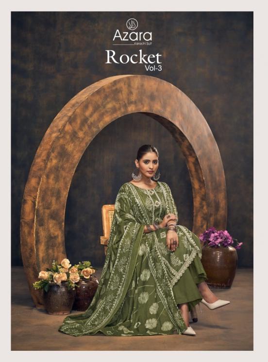 AZARA RADHIKA PRESENT ROCKET VOL 3 COTTON PRINTED INDIAN WEAR SALWAR SUIT