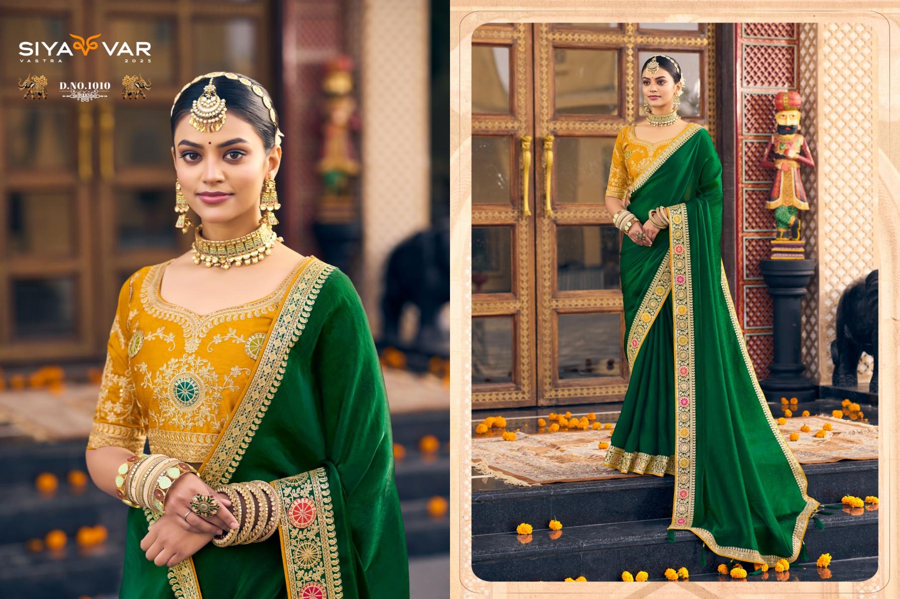 SIYA VAR ADHYAY VOL 1 1001-1015 SERIES EXCLUSIVE DESIGN FENDI SATIN SAREE EXPORTS