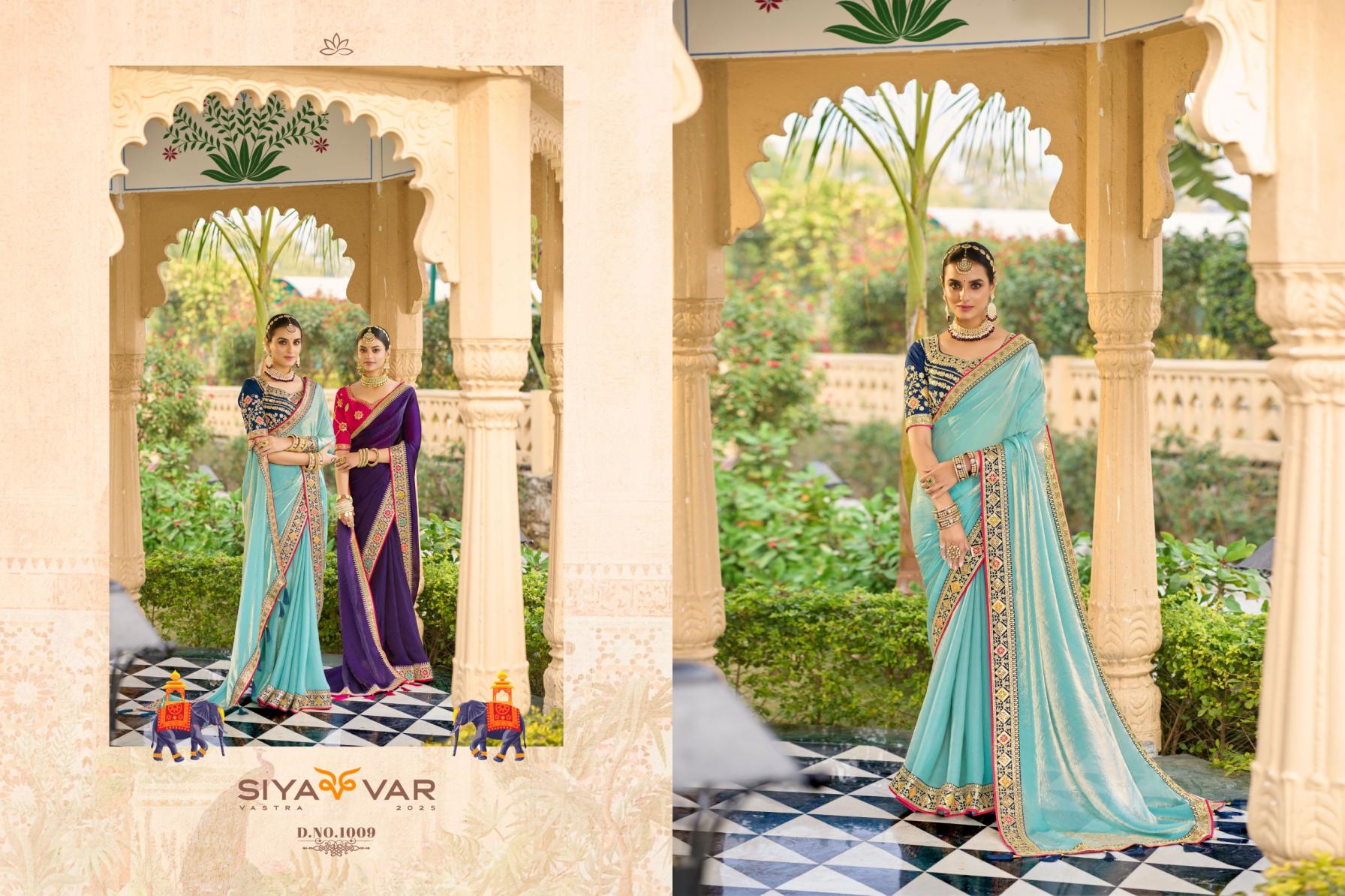 SIYA VAR ADHYAY VOL 1 1001-1015 SERIES EXCLUSIVE DESIGN FENDI SATIN SAREE EXPORTS