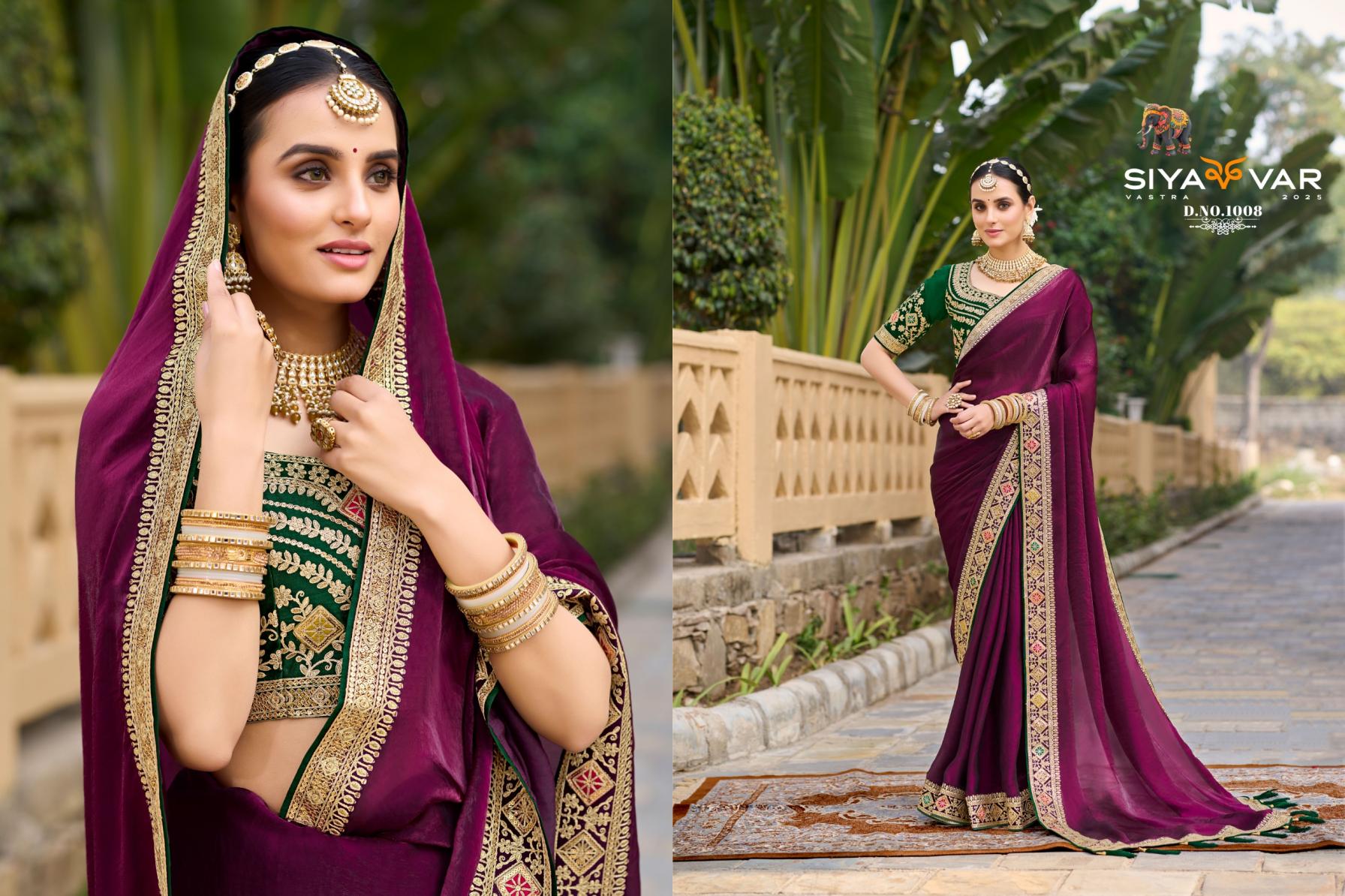 SIYA VAR ADHYAY VOL 1 1001-1015 SERIES EXCLUSIVE DESIGN FENDI SATIN SAREE EXPORTS