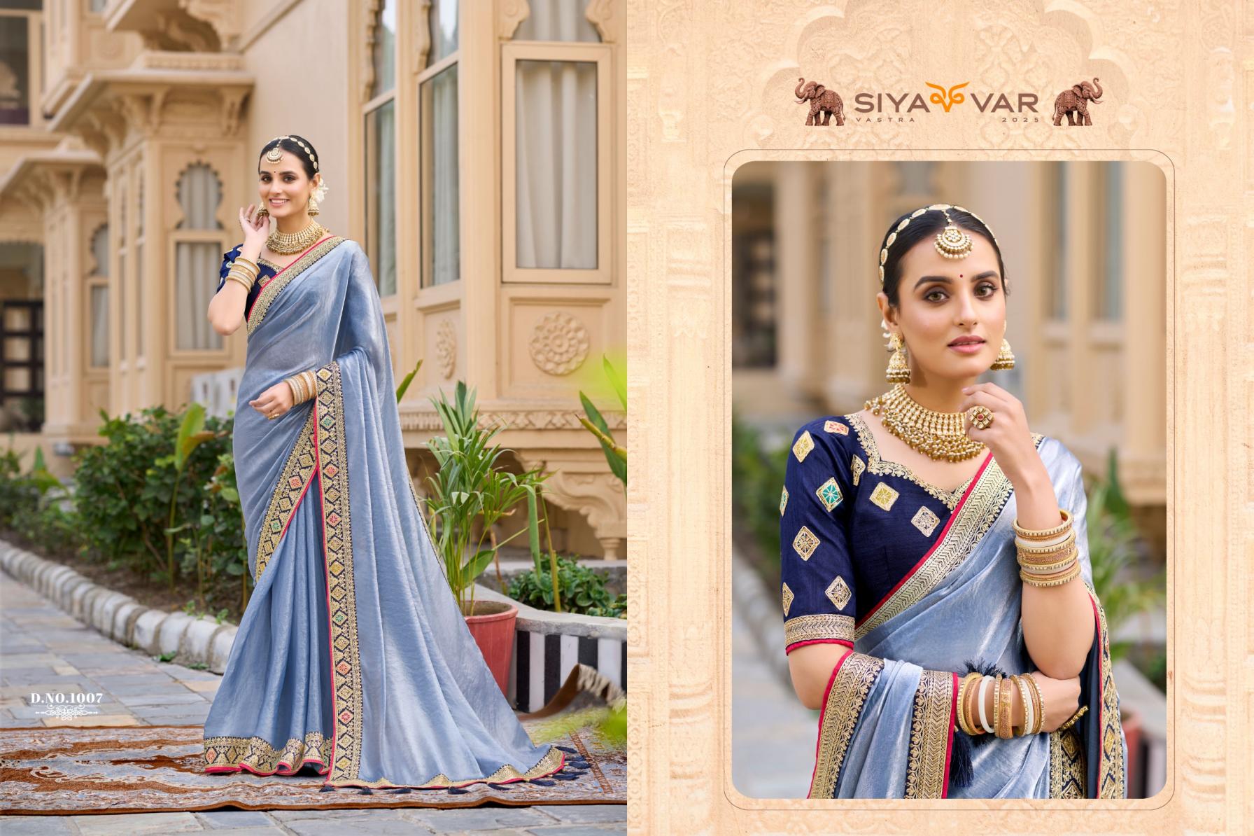 SIYA VAR ADHYAY VOL 1 1001-1015 SERIES EXCLUSIVE DESIGN FENDI SATIN SAREE EXPORTS