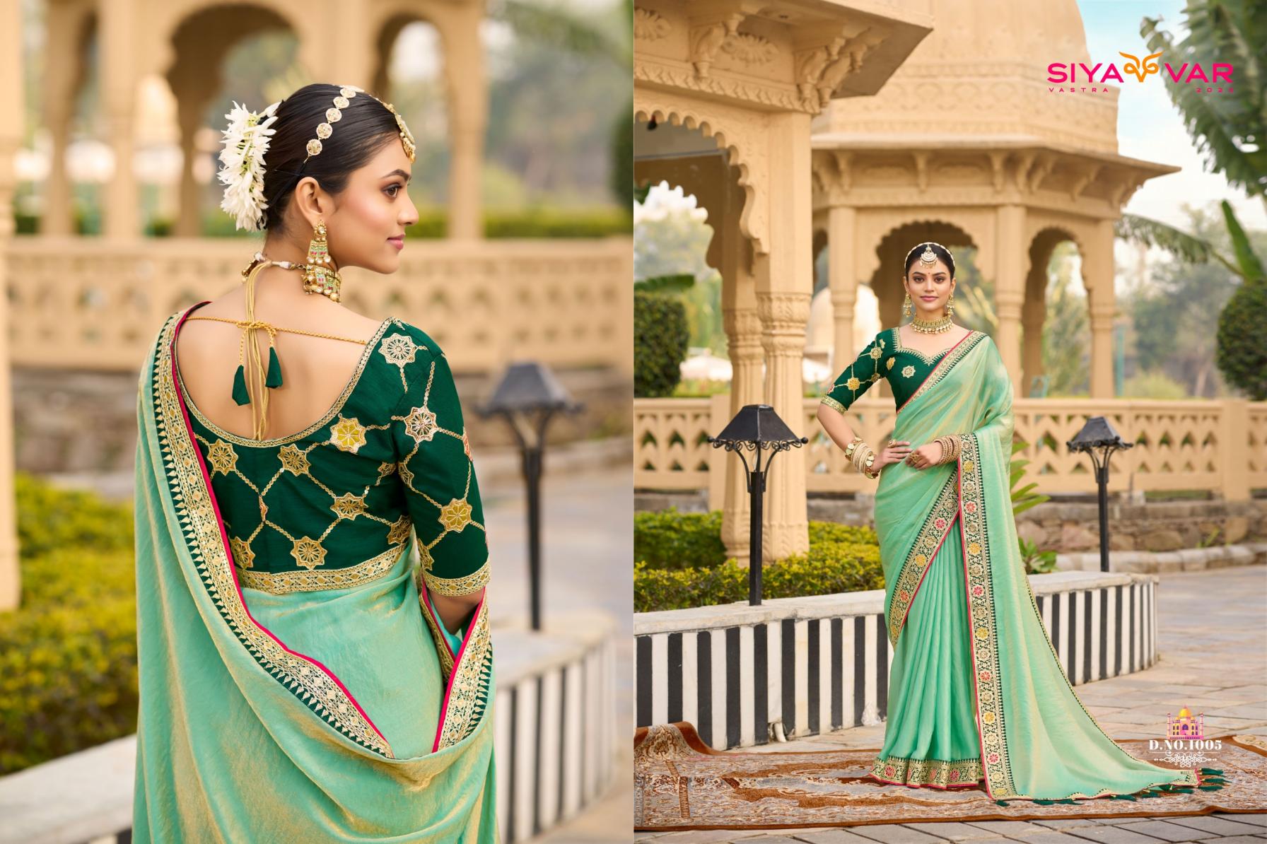 SIYA VAR ADHYAY VOL 1 1001-1015 SERIES EXCLUSIVE DESIGN FENDI SATIN SAREE EXPORTS