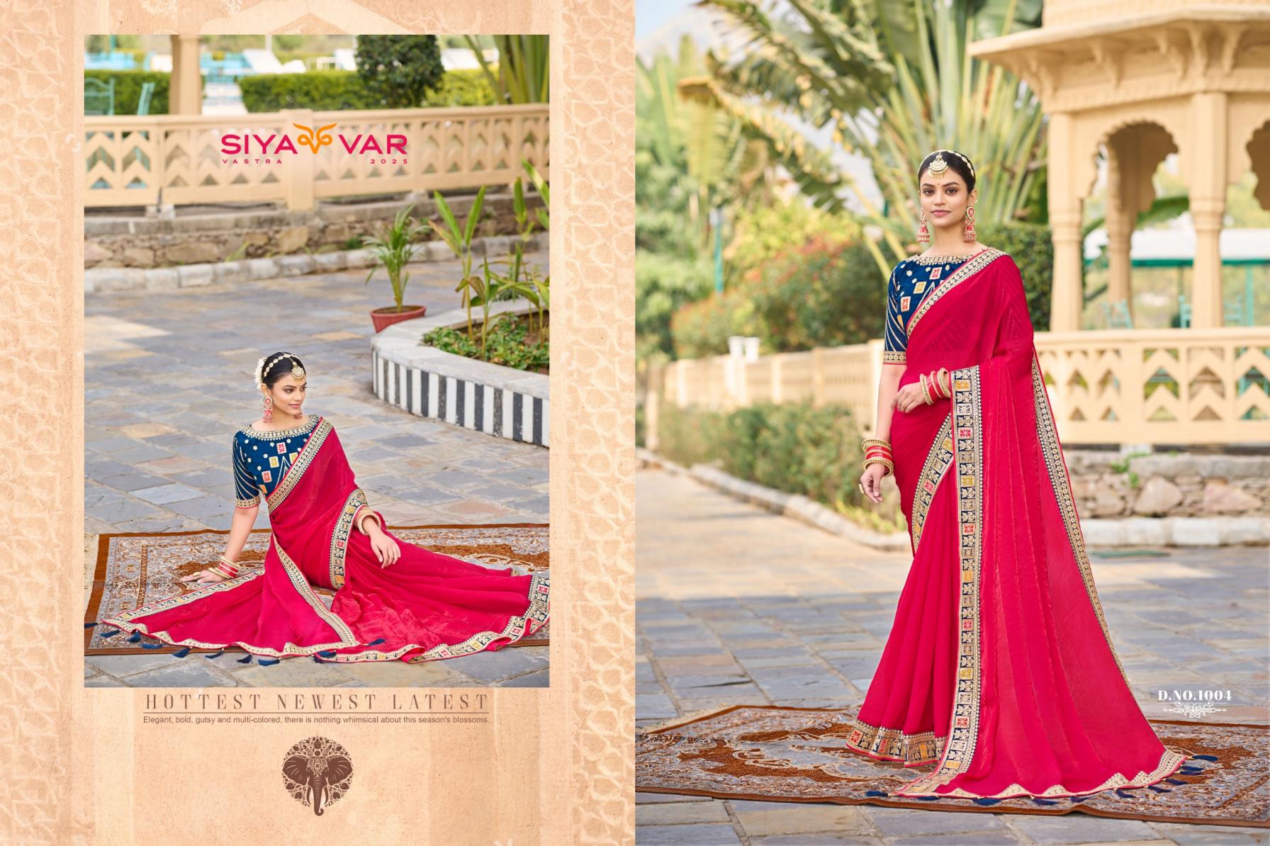 SIYA VAR ADHYAY VOL 1 1001-1015 SERIES EXCLUSIVE DESIGN FENDI SATIN SAREE EXPORTS