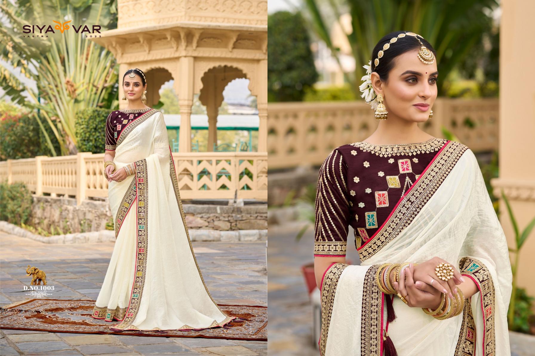 SIYA VAR ADHYAY VOL 1 1001-1015 SERIES EXCLUSIVE DESIGN FENDI SATIN SAREE EXPORTS
