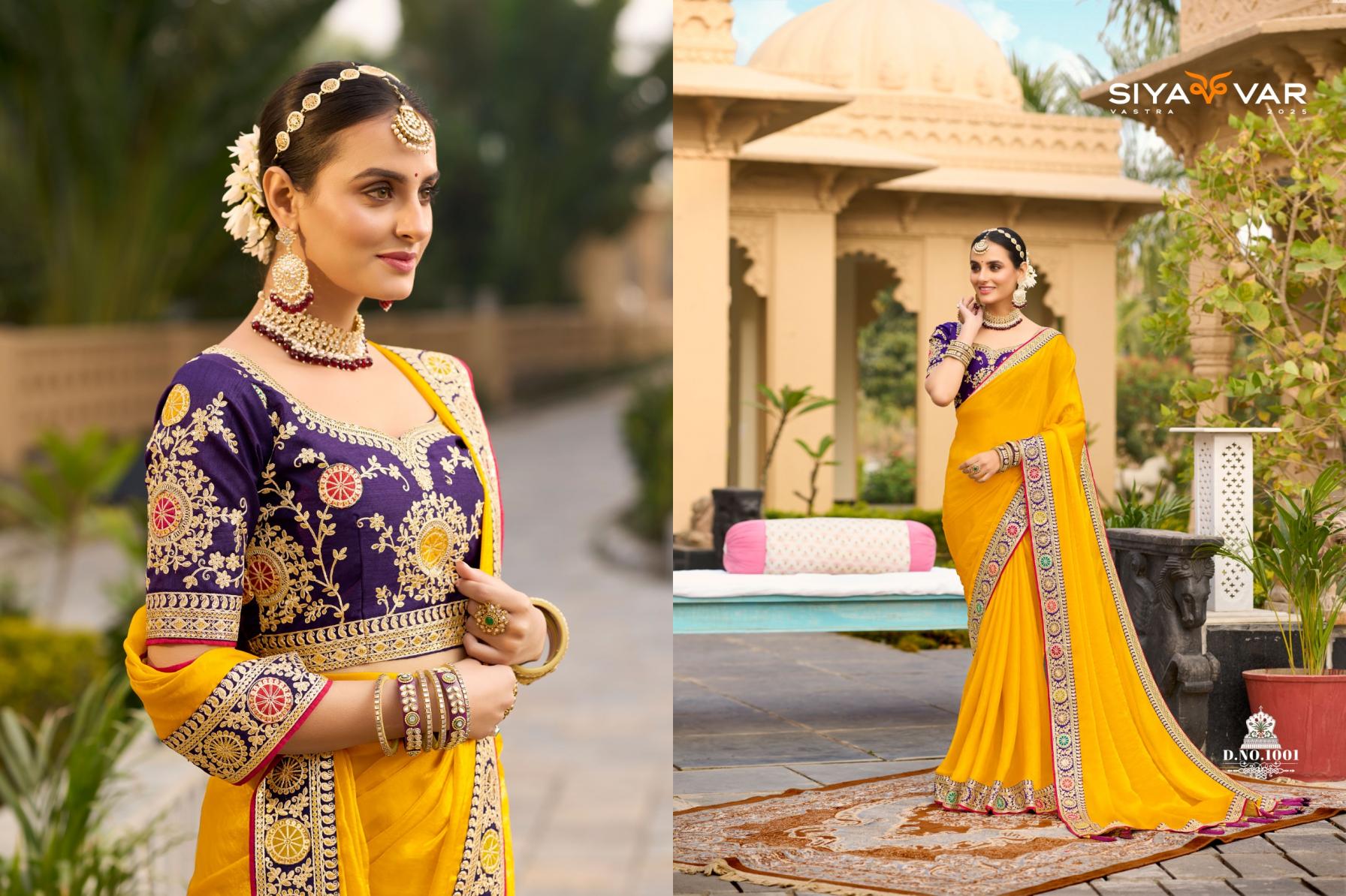 SIYA VAR ADHYAY VOL 1 1001-1015 SERIES EXCLUSIVE DESIGN FENDI SATIN SAREE EXPORTS