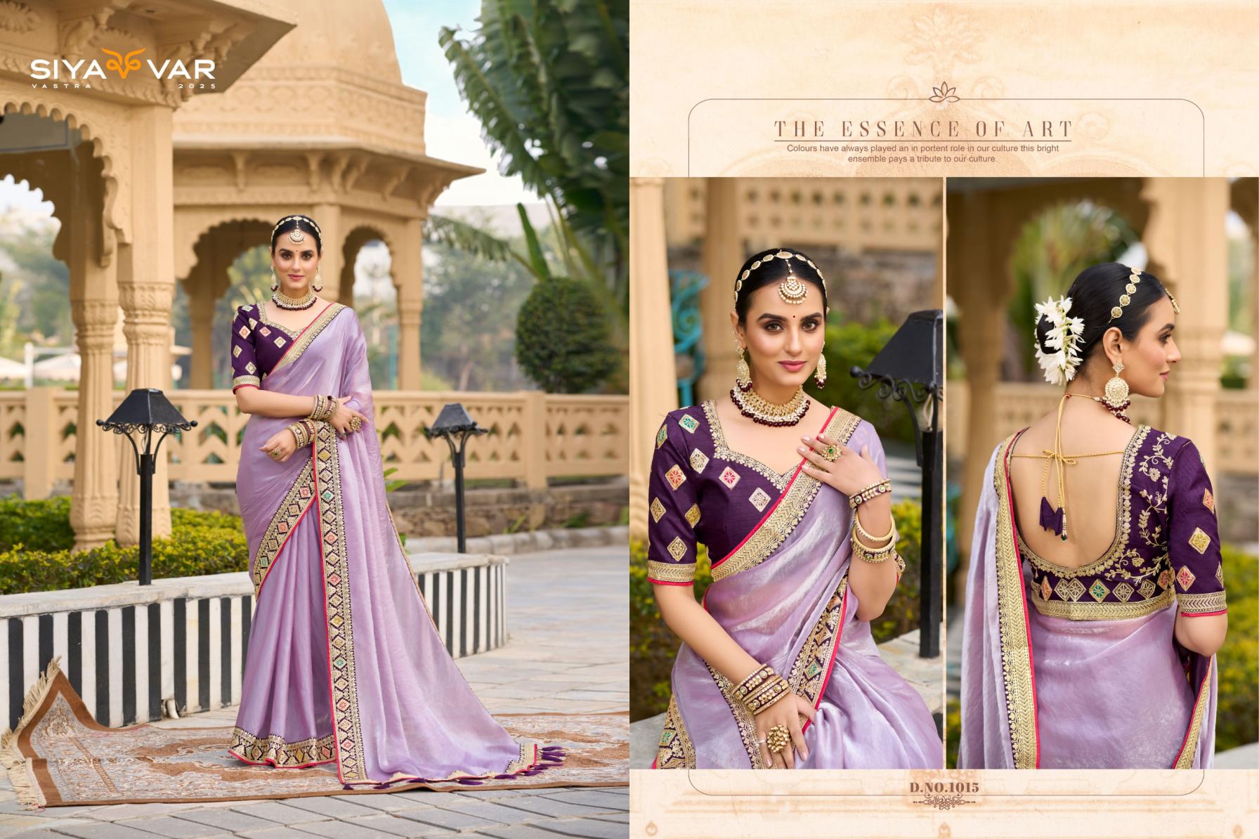 SIYA VAR ADHYAY VOL 1 1001-1015 SERIES EXCLUSIVE DESIGN FENDI SATIN SAREE EXPORTS
