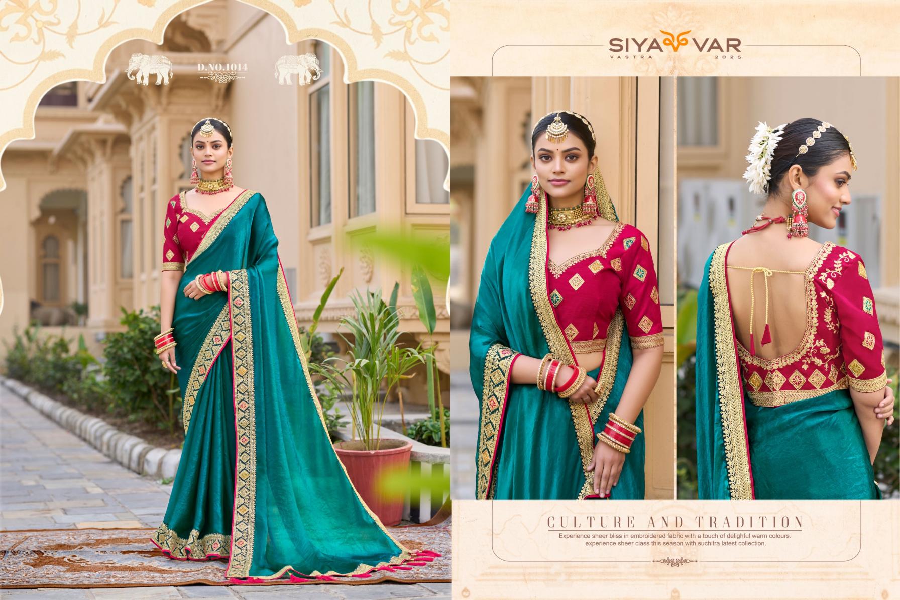 SIYA VAR ADHYAY VOL 1 1001-1015 SERIES EXCLUSIVE DESIGN FENDI SATIN SAREE EXPORTS
