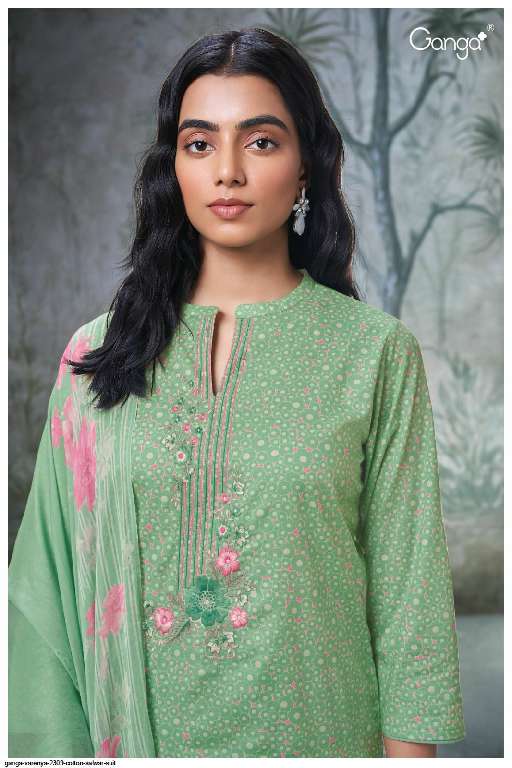 GANGA VARENYA S2309 WHOLESALE PREMIUM COTTON PRINTED WITH EMBROIDERY WORK DESIGNER SUITS