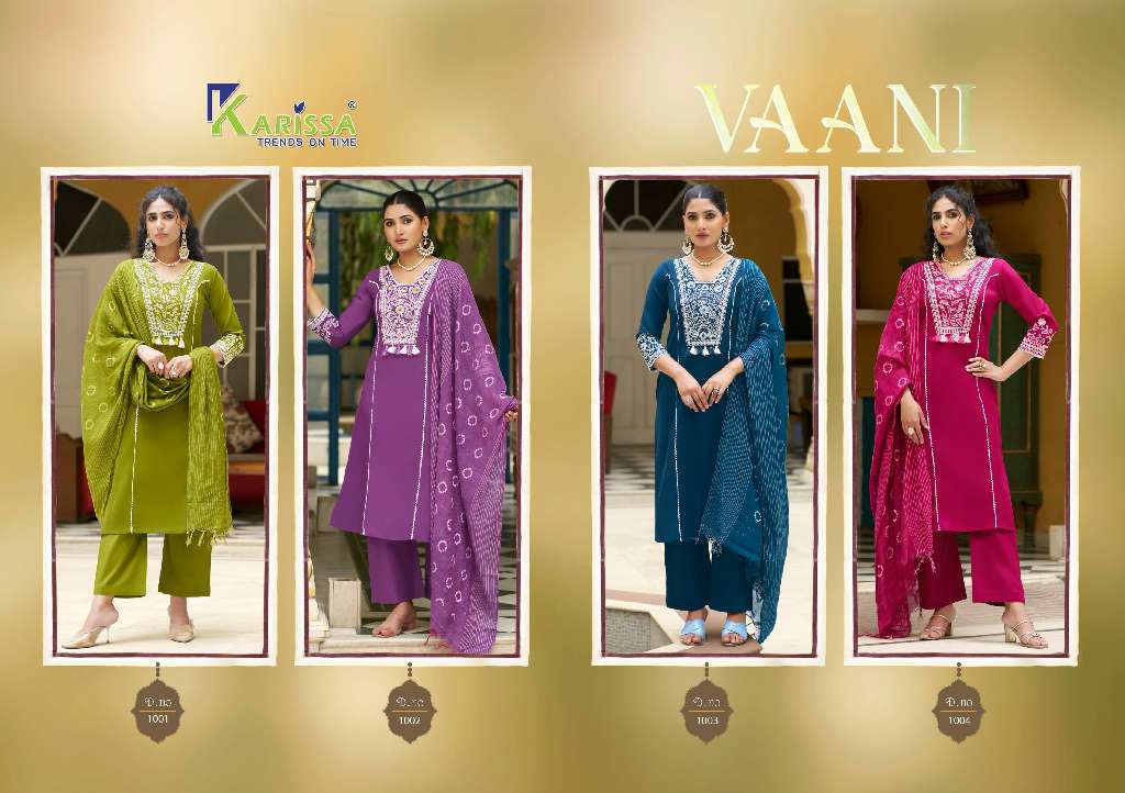 Karissa Vaani Linen Cotton Thread Work Readymade Kurti Bottom With Dupatta