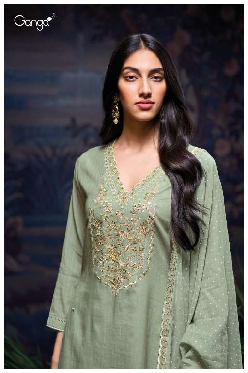 GANGA CALEAH S3291 WHOLESALE PREMIUM PURE MAL GOLD PRINTES WITH WORK 3 PCS SALWAR KAMEEZ