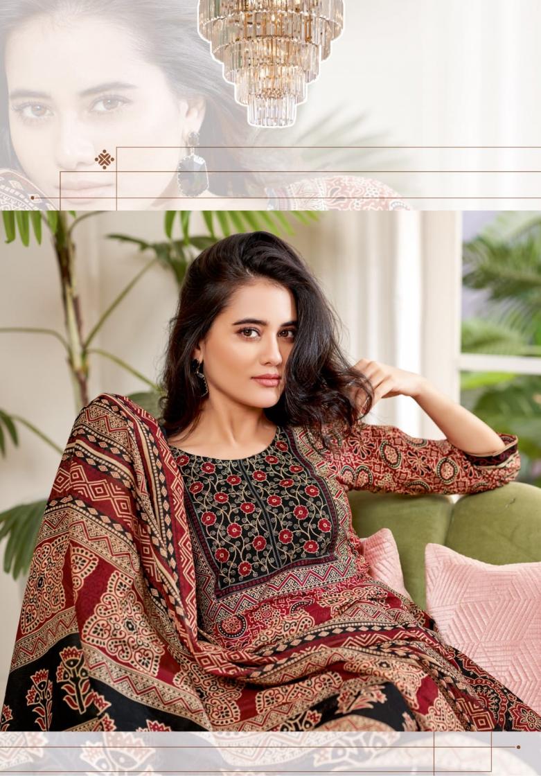 MAYUR CREATION PRESENT AJARAKH VOL 7 COTTON DAILY WEAR PLUS SIZE KURTI,BOTTOM WITH DUPATTA