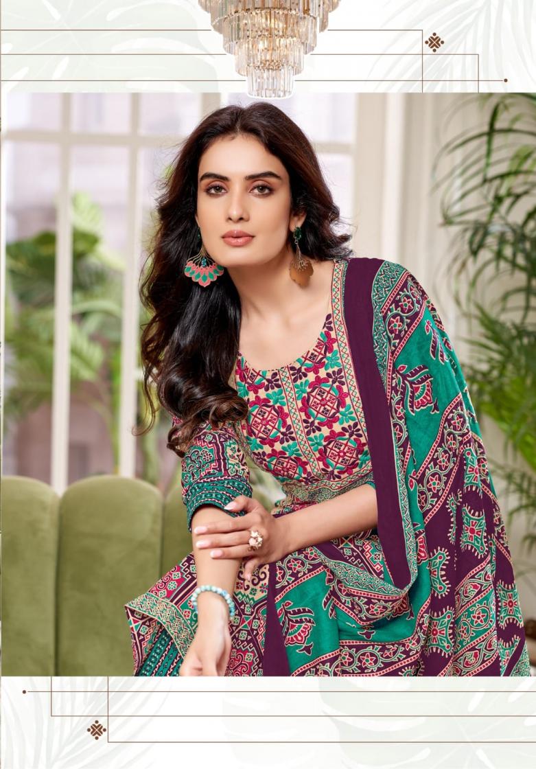 MAYUR CREATION PRESENT AJARAKH VOL 7 COTTON DAILY WEAR PLUS SIZE KURTI,BOTTOM WITH DUPATTA