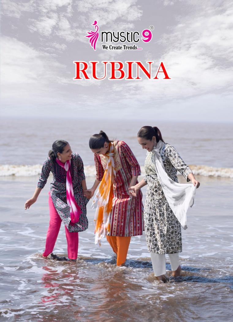 MYSTIC 9 PRESENT RUBINA VOL 9 RAYON FANCY LOOK READYMADE SALWAR KAMEEZ