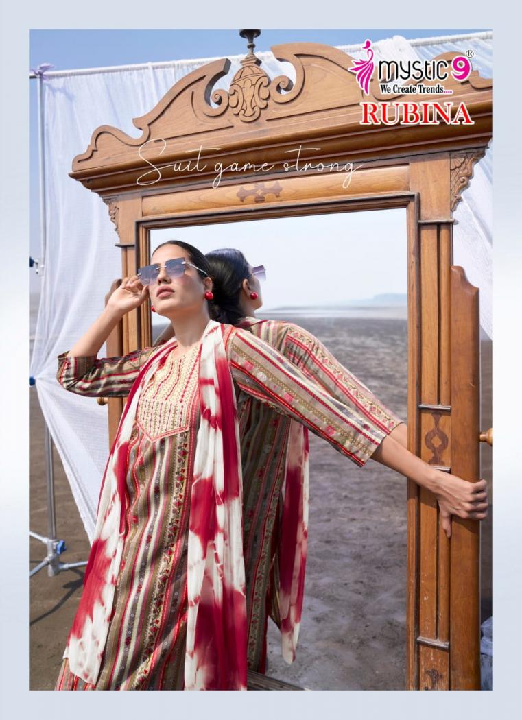 MYSTIC 9 PRESENT RUBINA VOL 9 RAYON FANCY LOOK READYMADE SALWAR KAMEEZ