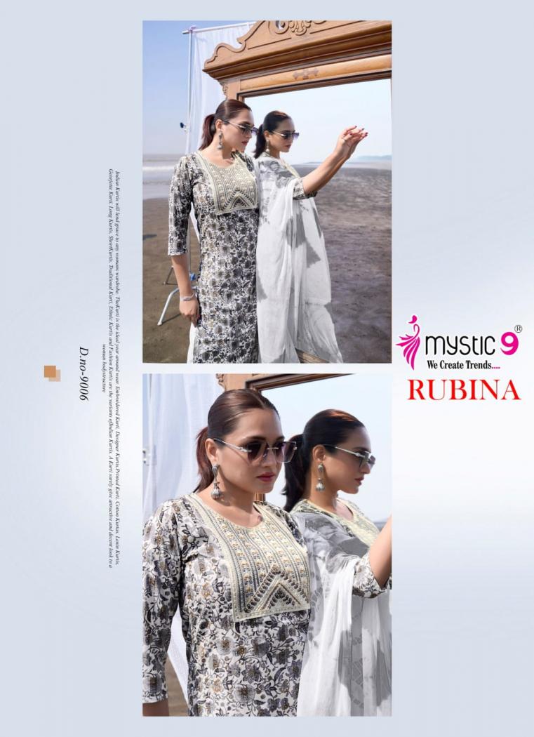 MYSTIC 9 PRESENT RUBINA VOL 9 RAYON FANCY LOOK READYMADE SALWAR KAMEEZ