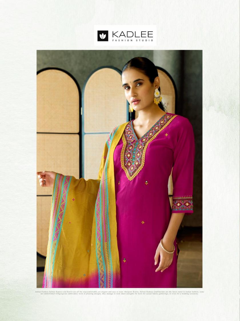 KADLEE LAUCH VARDAN FANCY FESTIVAL WEAR KURTI BOTTOM AND DUPATTA