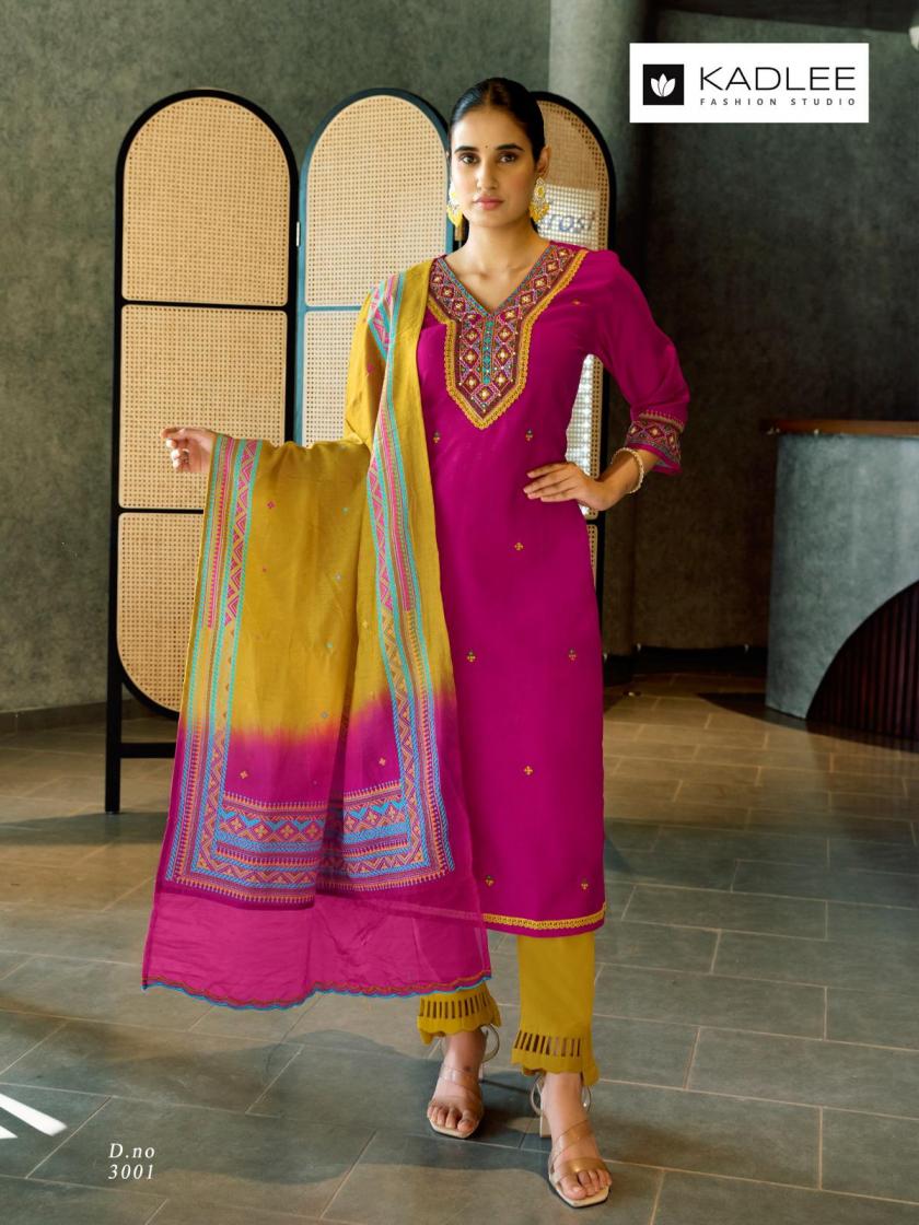 KADLEE LAUCH VARDAN FANCY FESTIVAL WEAR KURTI BOTTOM AND DUPATTA