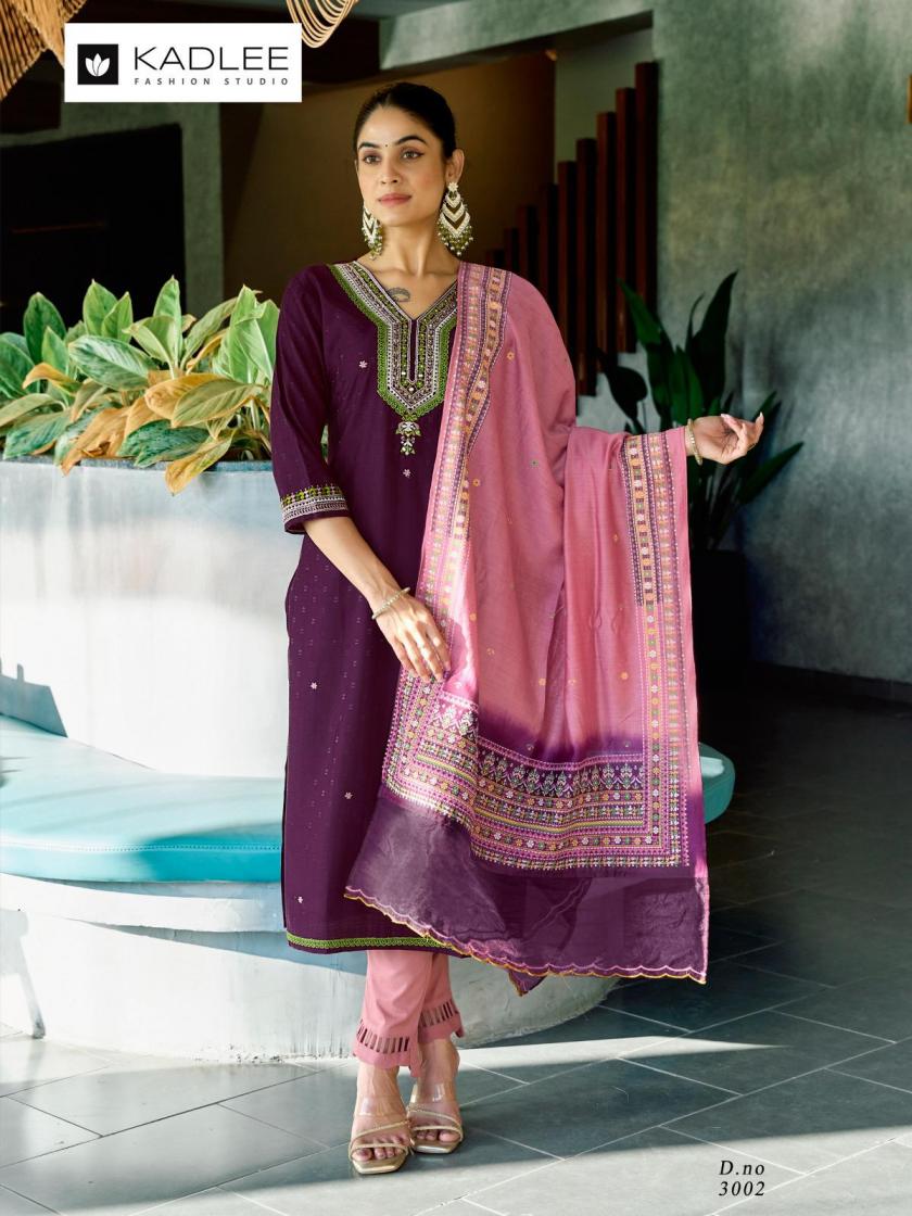 KADLEE LAUCH VARDAN FANCY FESTIVAL WEAR KURTI BOTTOM AND DUPATTA