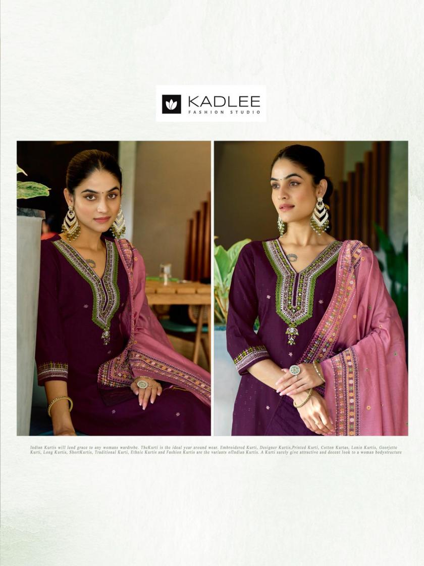 KADLEE LAUCH VARDAN FANCY FESTIVAL WEAR KURTI BOTTOM AND DUPATTA