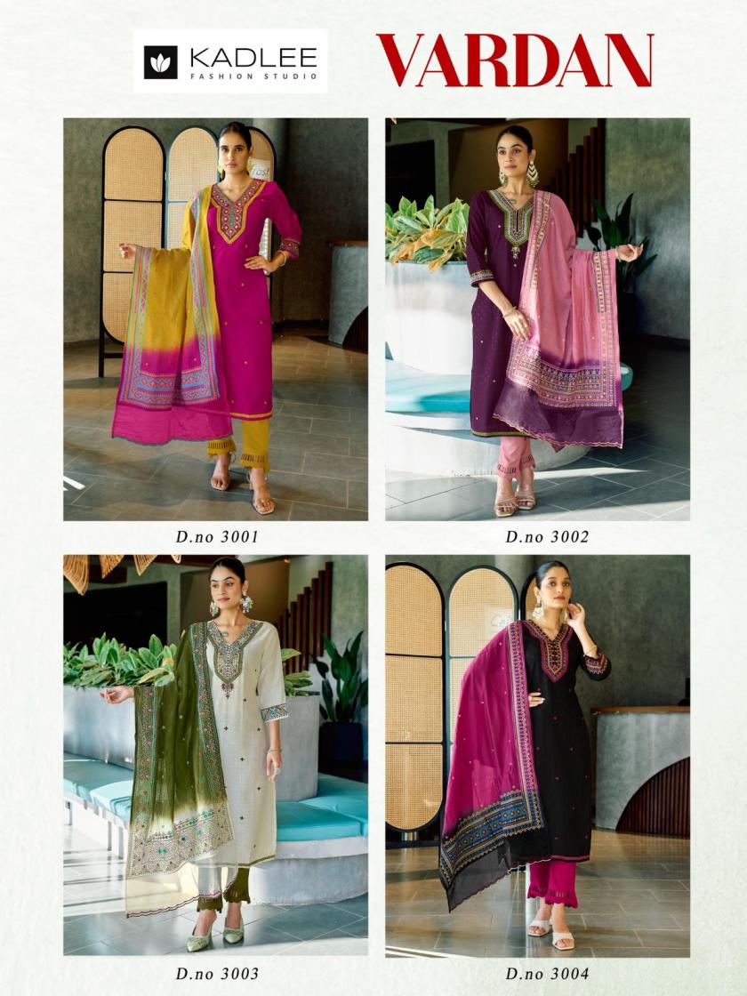 KADLEE LAUCH VARDAN FANCY FESTIVAL WEAR KURTI BOTTOM AND DUPATTA