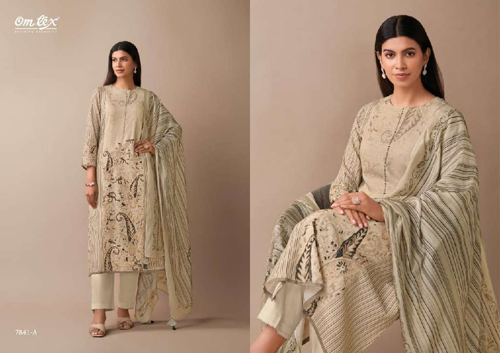 OMTEX TARANG WHOLESALE VINTAGE LINEN DIGITAL PRINT WITH HAND WORK CLASSIC SALWAR SUITS