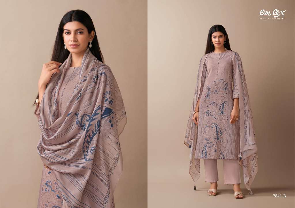 OMTEX TARANG WHOLESALE VINTAGE LINEN DIGITAL PRINT WITH HAND WORK CLASSIC SALWAR SUITS