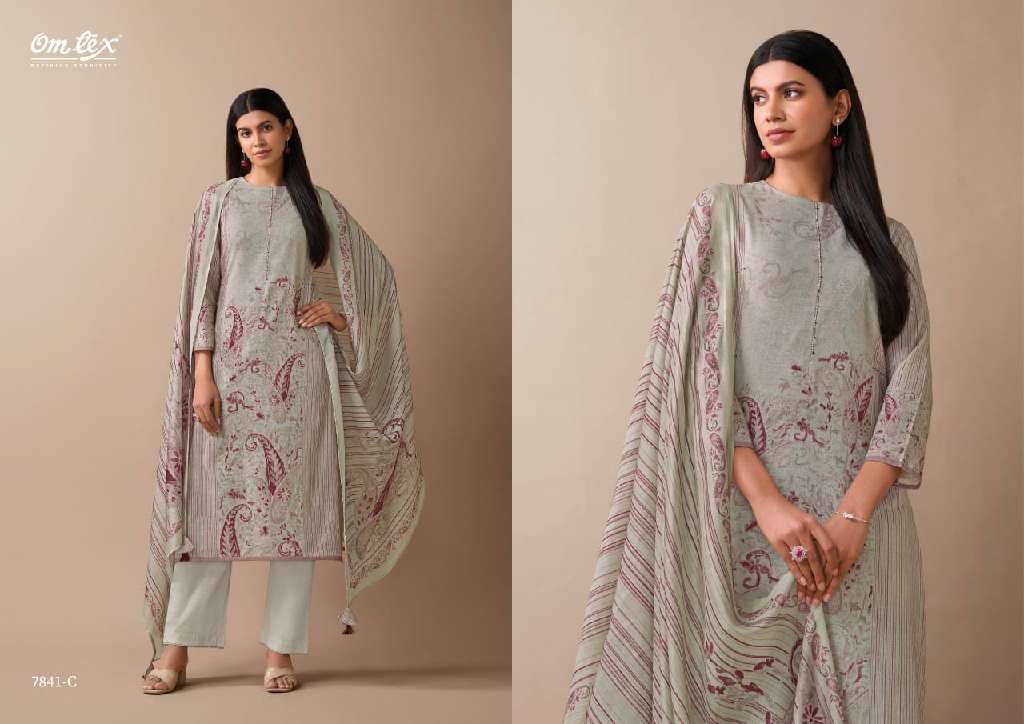 OMTEX TARANG WHOLESALE VINTAGE LINEN DIGITAL PRINT WITH HAND WORK CLASSIC SALWAR SUITS