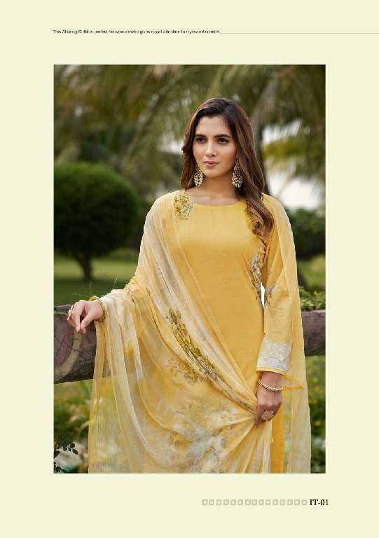 ITRH BY KARVA DESIGNER STUDIO WHOLESALE PURE LAWN COTTON CAMRIC DIGITAL PRINTED WITH HANDWORK  SUITS